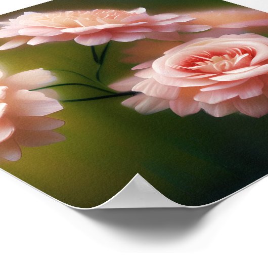 Poster Roses doux et rose clair (Coin)