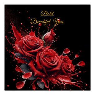 Poster Roses en fleur - Anniversaire élégant