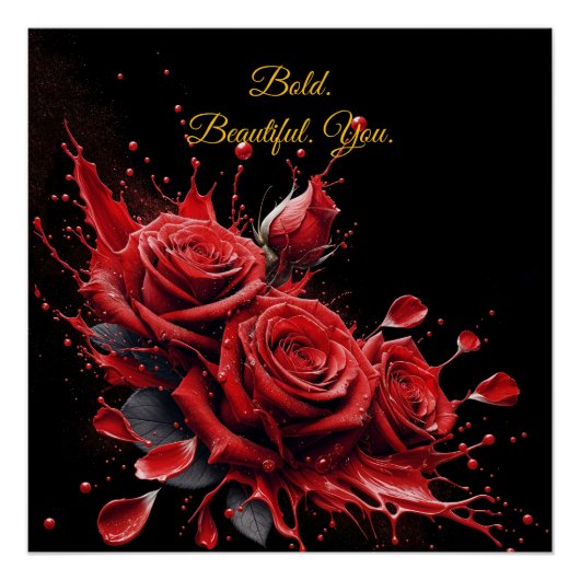 Poster Roses en fleur - Anniversaire élégant (Devant)