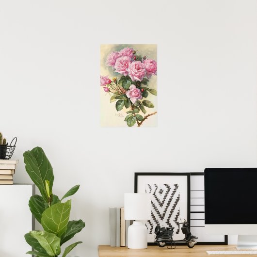 Poster Roses et bourdons Paul de Longpre Art (Bureau à domicile)