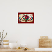 Poster Roses et Cœurs (Cuisine)