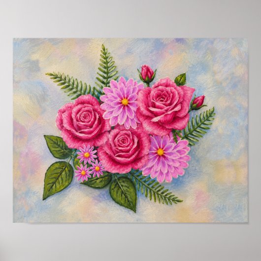 Poster Roses et Dahlias (Devant)