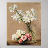 Poster Roses et Lilies par Henri Fantin-Latour (Devant)