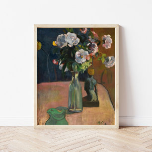 Poster Roses et Statuette   Paul Gauguin
