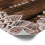 Poster Roses Fleuris Mauve Poussiéreux Dentelle Bois Rust (Coin)