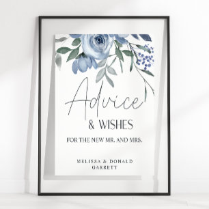 Poster Roses Fleurs Bleu Poussiéreux Mariage Conseils & V