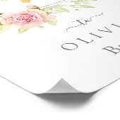 Poster Roses généreux | Élégant Baptême floral rose (Coin)