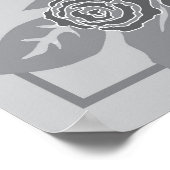 Poster roses gris grunge (Coin)