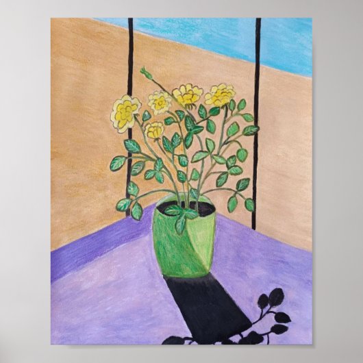 Poster Roses jaunes (Devant)