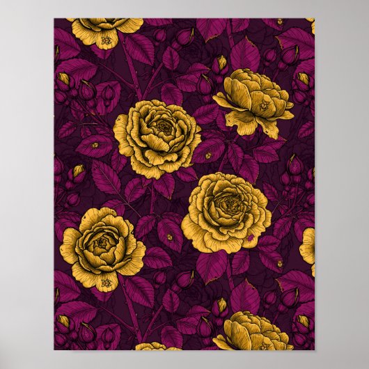 Poster Roses jaunes (Devant)