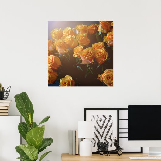 Poster Roses jaunes (Bureau à domicile)