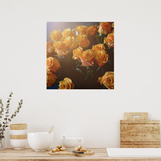 Poster Roses jaunes (Cuisine)