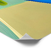 Poster Roses jaunes dans un Vase bleu Boho Art (Coin)