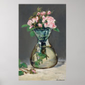 Poster Roses mousseuses dans un vase (Devant)