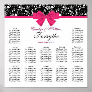 Poster Roses noires et blanches Bow rose