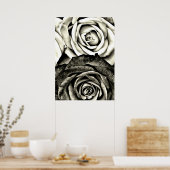 Poster Roses noires et blanches classiques (Cuisine)