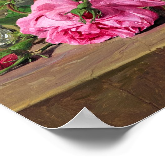 Poster Roses par Ferdinand Georg Waldmuller (Coin)