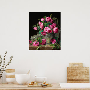 Poster Roses par Ferdinand Georg Waldmuller