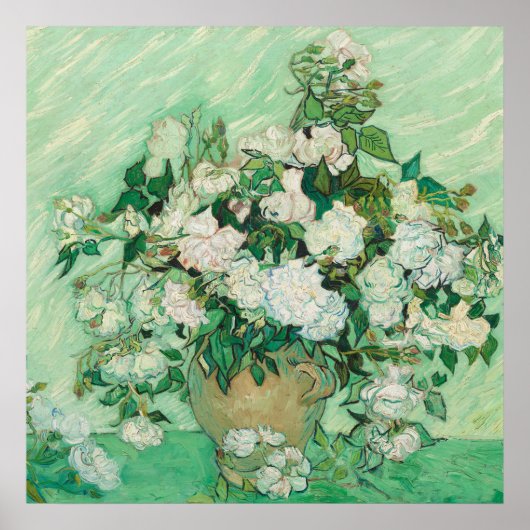Poster Roses par Vincent Van Gogh (Devant)