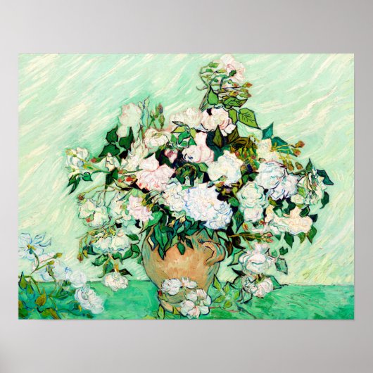 Poster Roses par Vincent van Gogh (Devant)