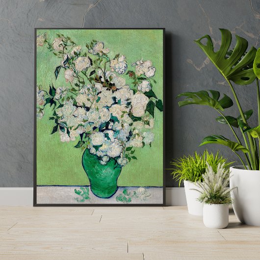 Poster Roses par Vincent Van Gogh Green Fine Art Imprimer