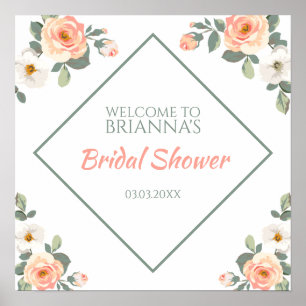 Poster Roses Pastel colorés