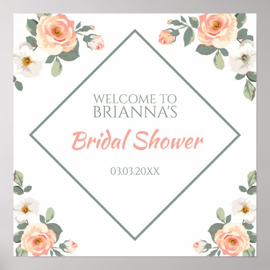 Poster Roses Pastel colorés (Devant)