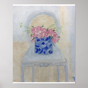 Poster Roses rose-chaud Ginger Jar Art Imprimer