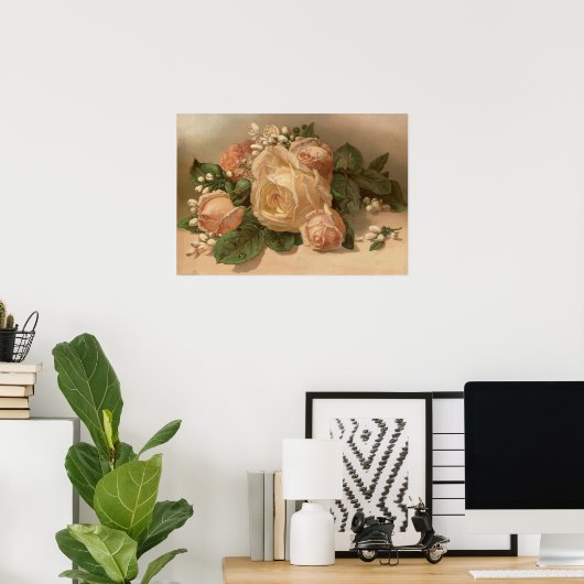 Poster Roses roses (Bureau à domicile)