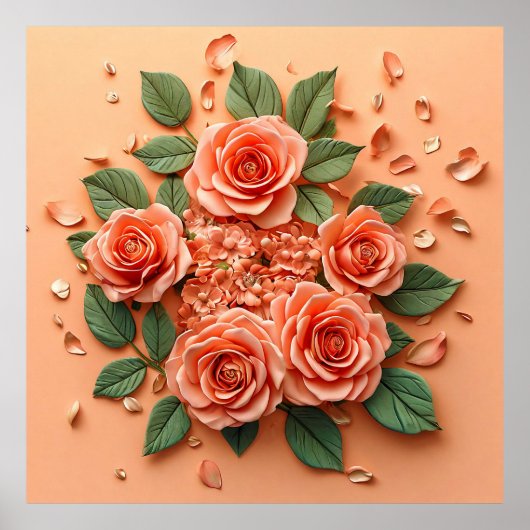 Poster Roses roses (Devant)