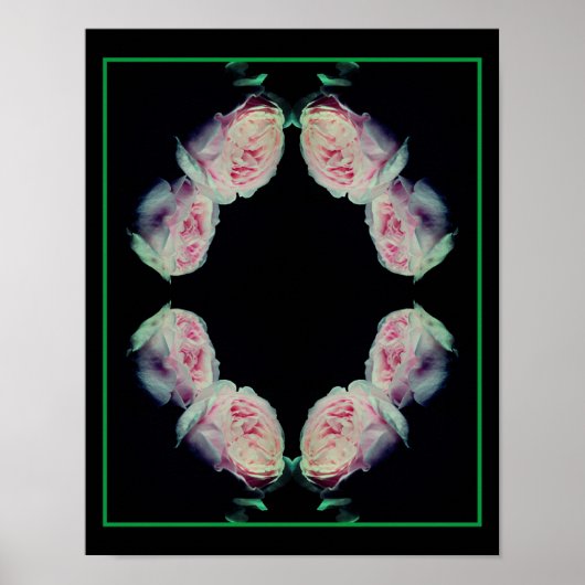 Poster Roses roses Abstraites (Devant)