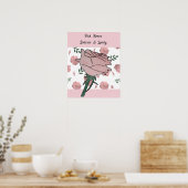 Poster Roses roses- Délicates et adorables (Cuisine)