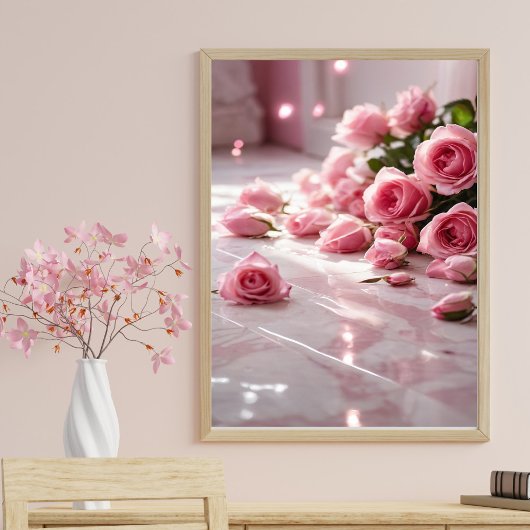 Poster Roses roses douces