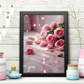 Poster Roses roses douces