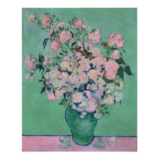 Poster Roses roses (F682) Van Gogh Art (Devant)