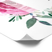 Poster Roses roses modernes Orchidées Mariage d'aquarelle (Coin)