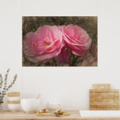 Poster Roses roses peintes (Cuisine)