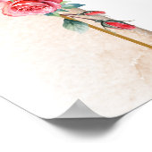 Poster Roses roses romantiques et calligraphie Bienvenue (Coin)