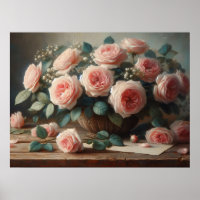 Roses roses romantiques Peinture à l'huile florale