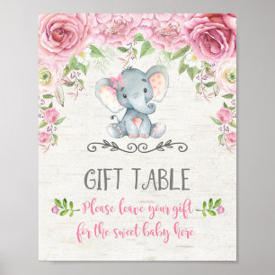 Poster Roses roses roses Bébé Eléphant Table Cadeau Panne