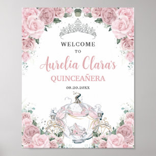 Poster Roses Roses Roses en Rose Doux Princesse Carrosse