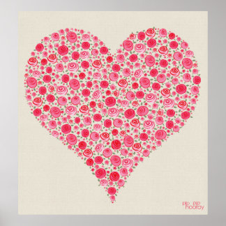Poster Roses Roses Roses Roses Roses Aimer Peinture Coeur