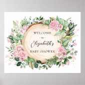 Poster Roses Roses Roses Roses Rustiques Baby shower de v (Devant)