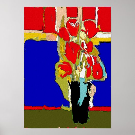 Poster Roses rouges Abstraites (Devant)