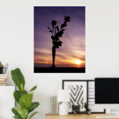 Poster Roses rouges au coucher du soleil (Bureau à domicile)