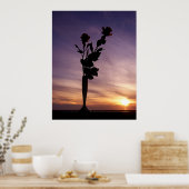 Poster Roses rouges au coucher du soleil (Cuisine)