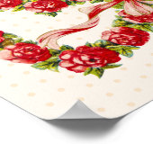 Poster Roses rouges Coeur floral Wreath Élégant mignon Vi (Coin)