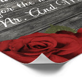 Poster Roses Rouges Conseils de Mariage Rustique à Dentel (Coin)