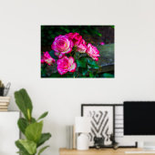 Poster Roses rouges et blancs (Bureau à domicile)
