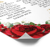 Poster Roses Rouges Floral Sweet 15 16 Quinceañera Placem (Coin)